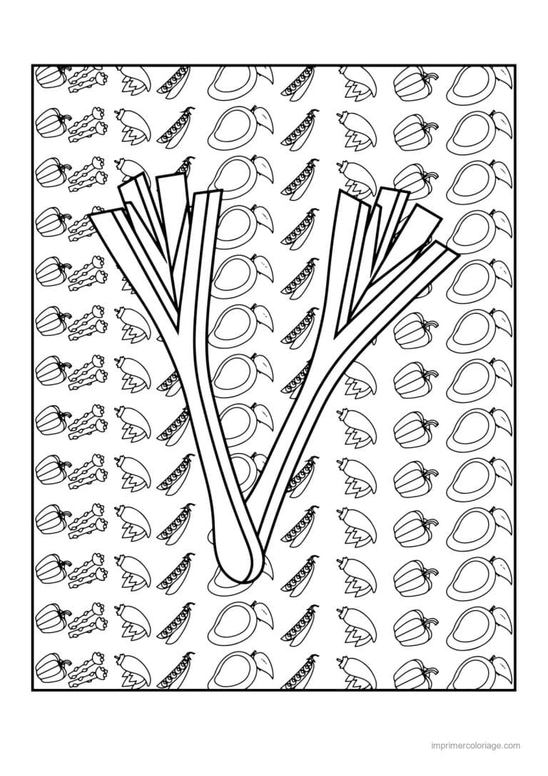 coloriage oignon ail poireau deux poireaux - dessin gratuit &agrave; imprimer