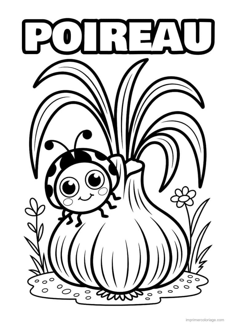 coloriage oignon ail poireau oignon a la longue tige - dessin gratuit &agrave; imprimer