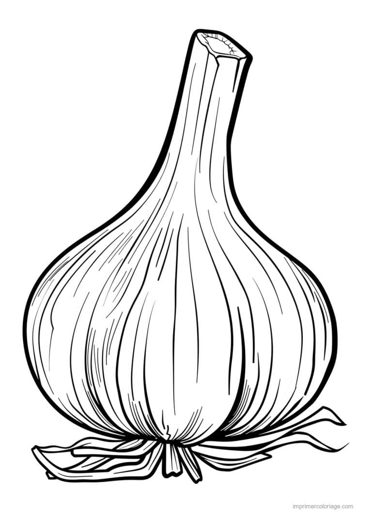 coloriage oignon ail poireau tete d ail gravee 109 - dessin gratuit &agrave; imprimer