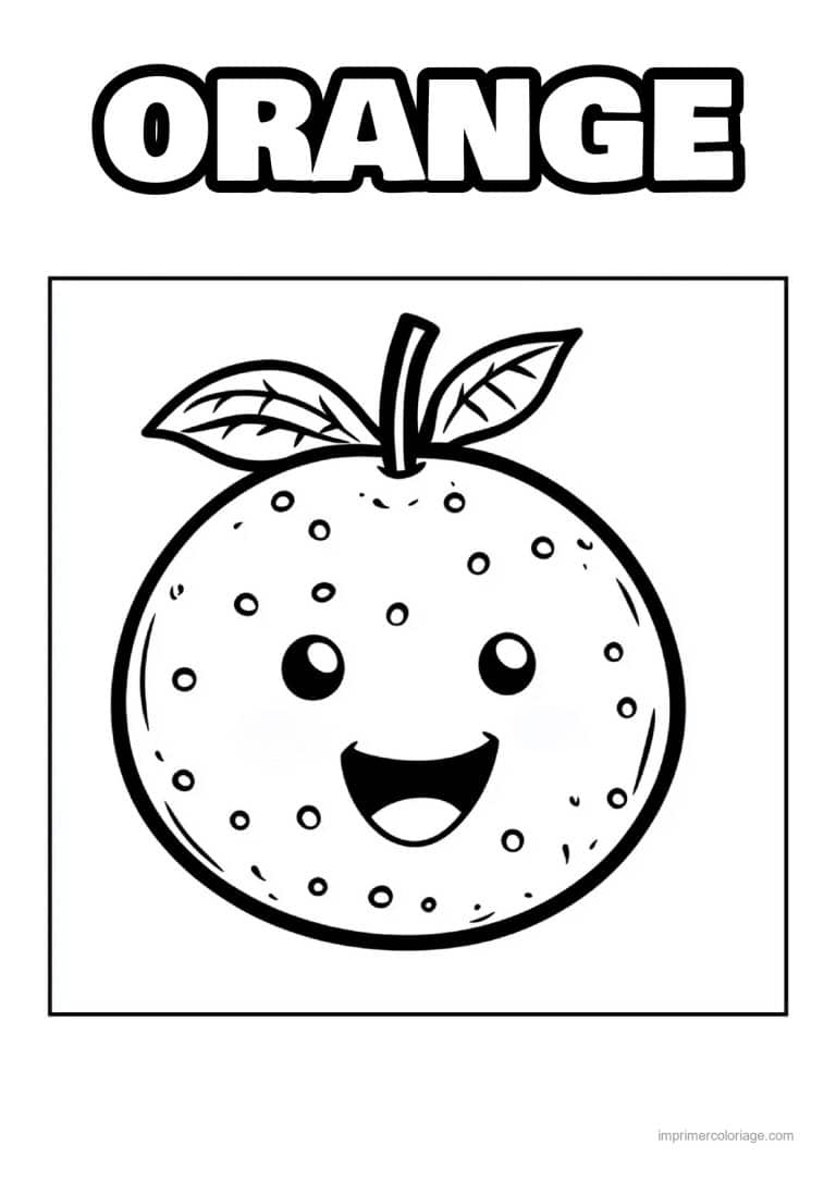 coloriage orange mandarine orange aux taches - dessin gratuit &agrave; imprimer