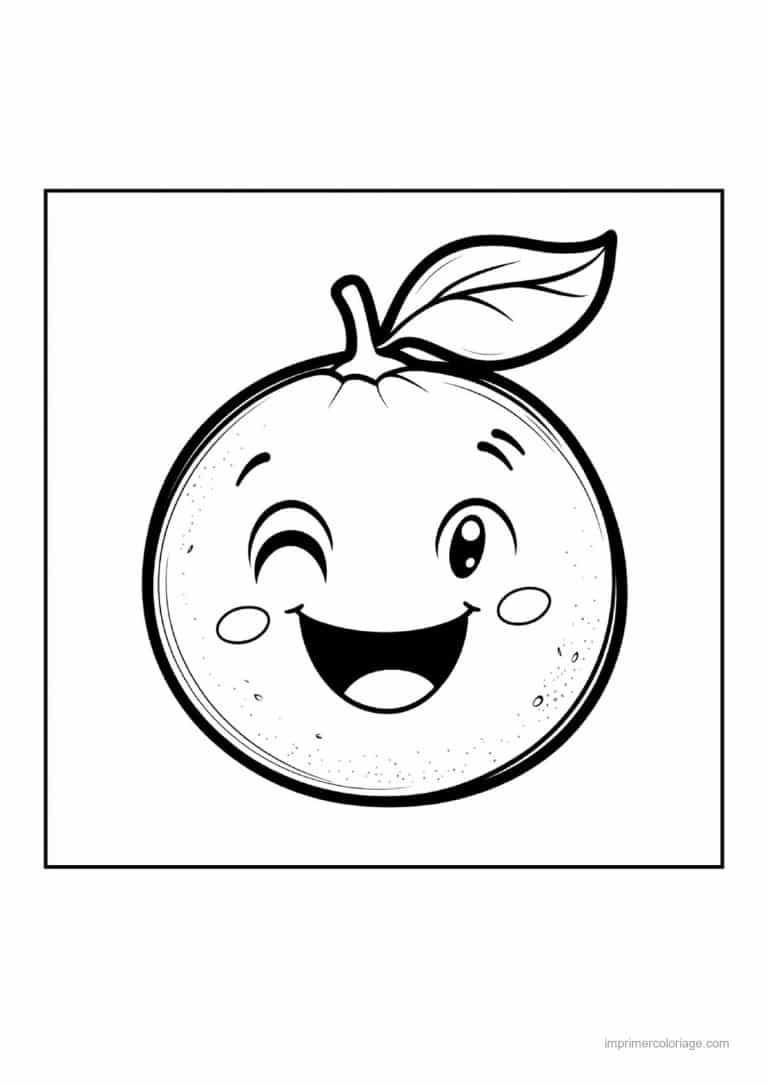 coloriage orange mandarine orange clin d oeil - dessin gratuit &agrave; imprimer
