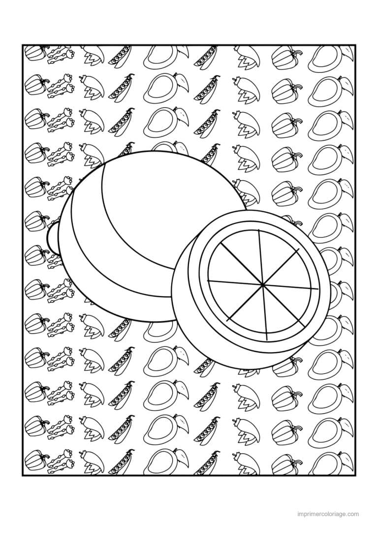 coloriage orange mandarine orange entiere et coupee 3 - dessin gratuit &agrave; imprimer
