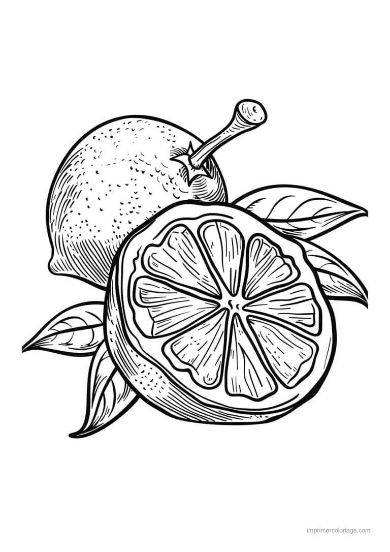coloriage orange mandarine orange gravee 152 - dessin gratuit &agrave; imprimer