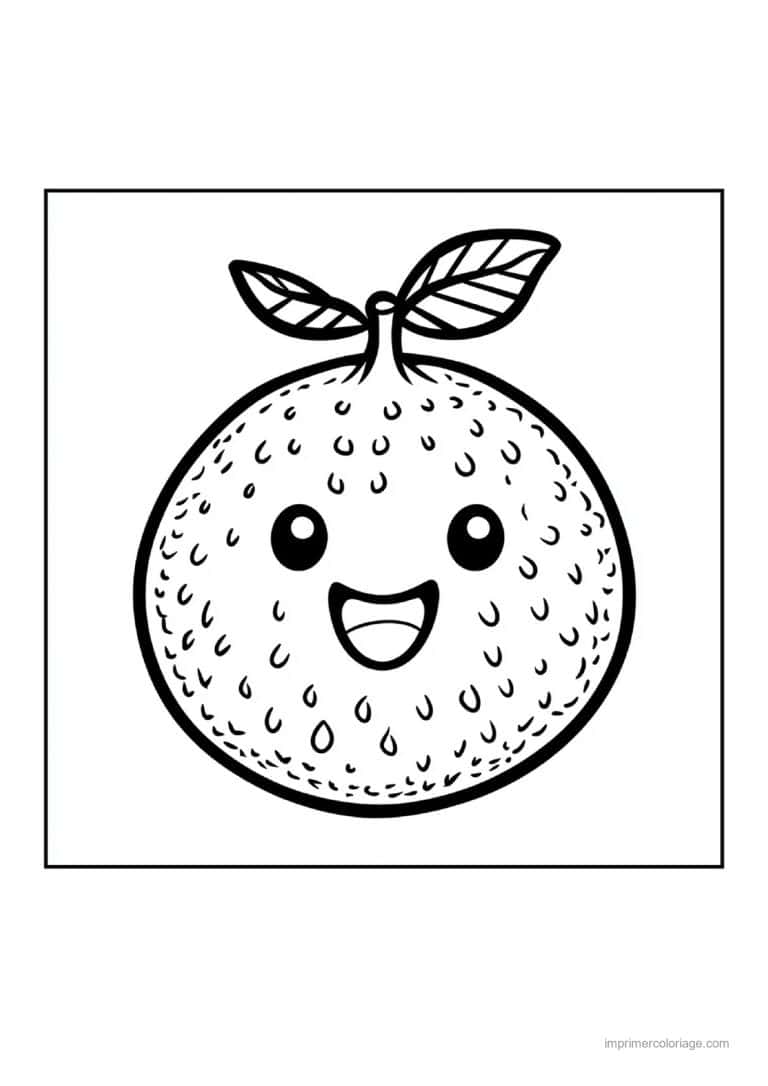 coloriage orange mandarine orange piquetee - dessin gratuit &agrave; imprimer