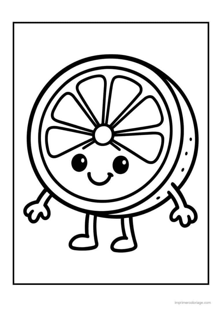 coloriage orange mandarine tranche d orange kawaii - dessin gratuit &agrave; imprimer