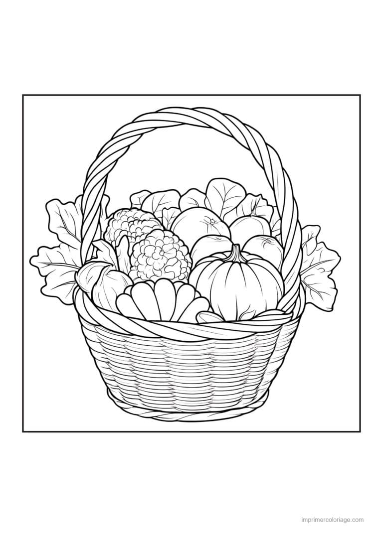 coloriage panier de legumes corbeille de legumes et courges 14 - dessin gratuit &agrave; imprimer