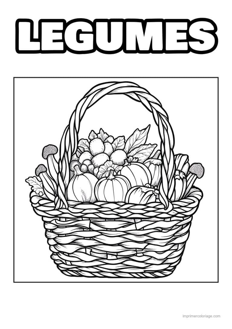 coloriage panier de legumes panier de legumes et salade 83 - dessin gratuit &agrave; imprimer