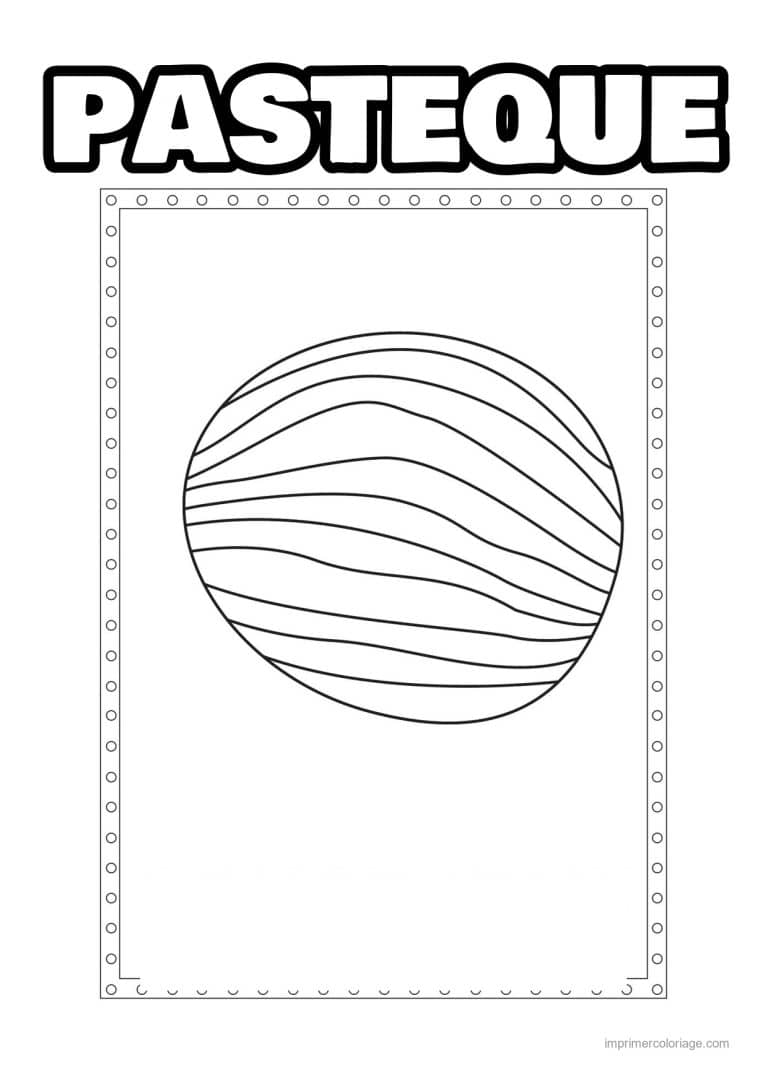 coloriage pasteque pasteque encadree - dessin gratuit &agrave; imprimer