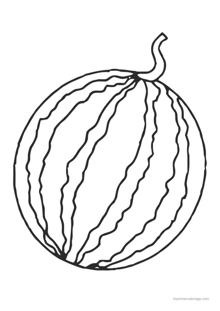 coloriage pasteque pasteque entiere - dessin gratuit &agrave; imprimer
