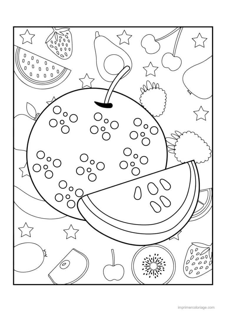 coloriage pasteque pasteque et sa tranche - dessin gratuit &agrave; imprimer
