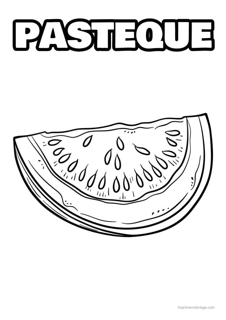 coloriage pasteque tranche de pasteque 105 - dessin gratuit &agrave; imprimer