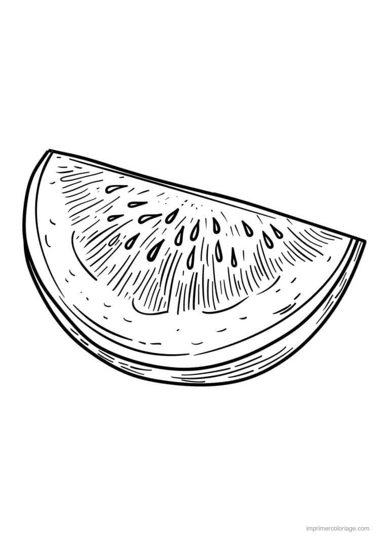 coloriage pasteque tranche de pasteque 137 - dessin gratuit &agrave; imprimer