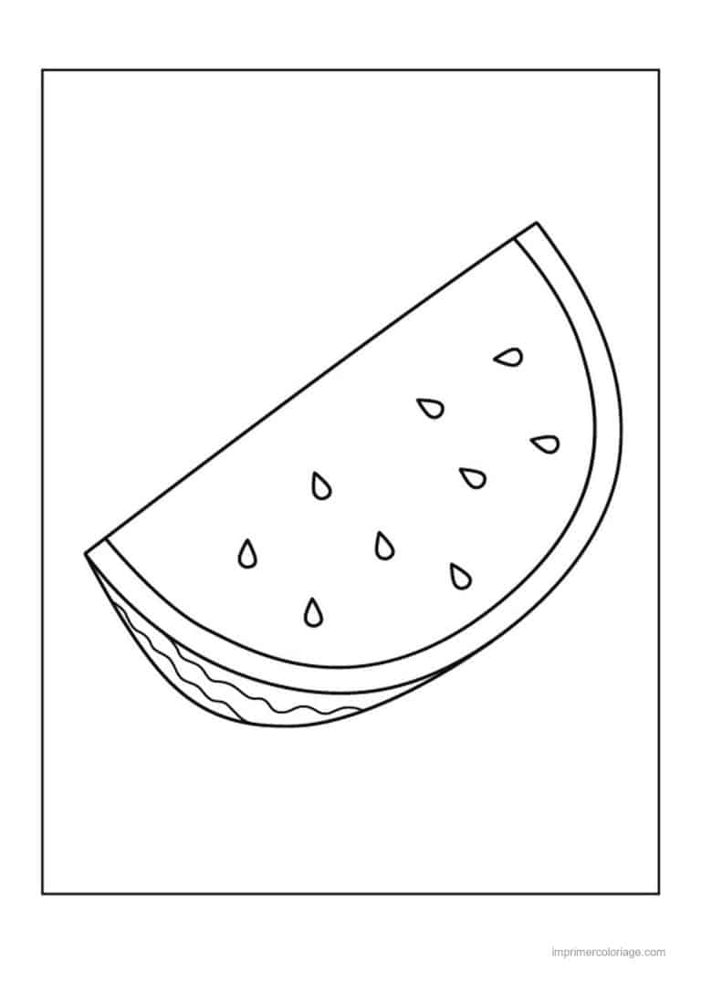 coloriage pasteque tranche de pasteque 2 - dessin gratuit &agrave; imprimer