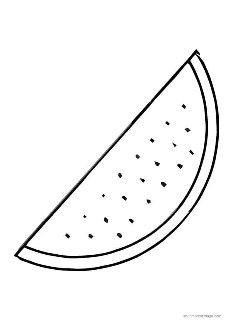 coloriage pasteque tranche de pasteque 3 - dessin gratuit &agrave; imprimer