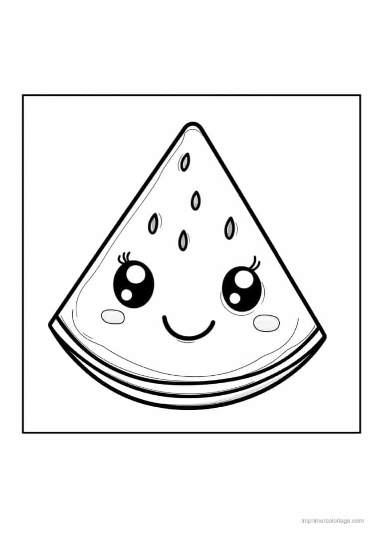 coloriage pasteque tranche de pasteque - dessin gratuit &agrave; imprimer
