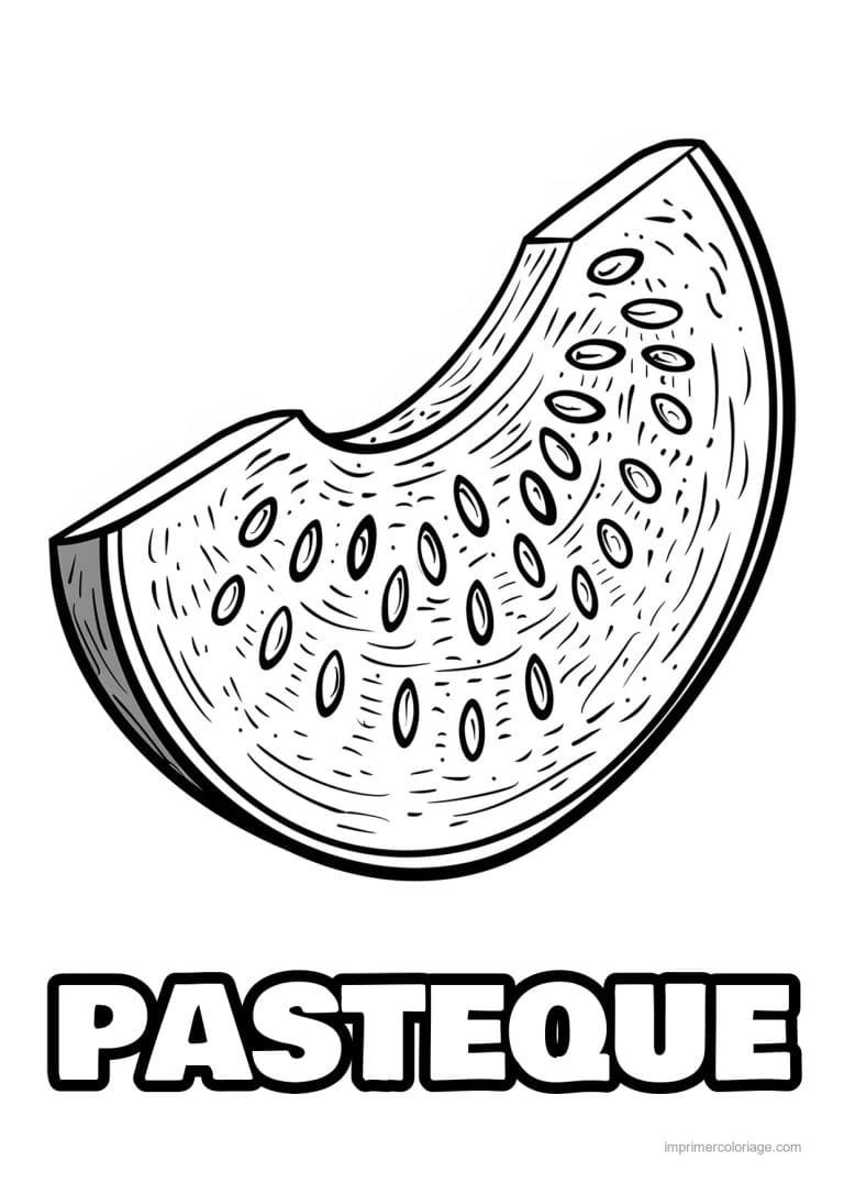 coloriage pasteque tranche de pasteque gravee 67 - dessin gratuit &agrave; imprimer