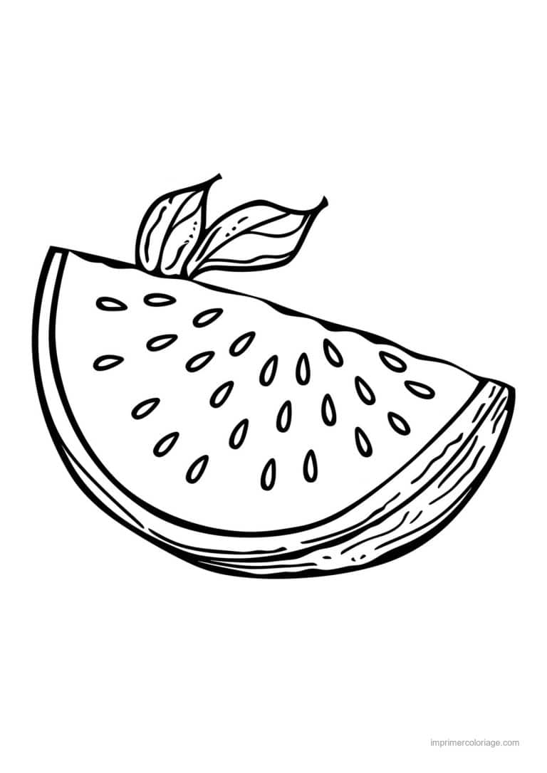 coloriage pasteque tranche de pasteque gravee 70 - dessin gratuit &agrave; imprimer