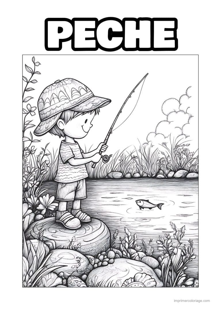 coloriage peche 05 - dessin gratuit &agrave; imprimer