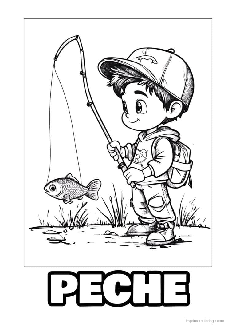 coloriage peche 42 - dessin gratuit &agrave; imprimer