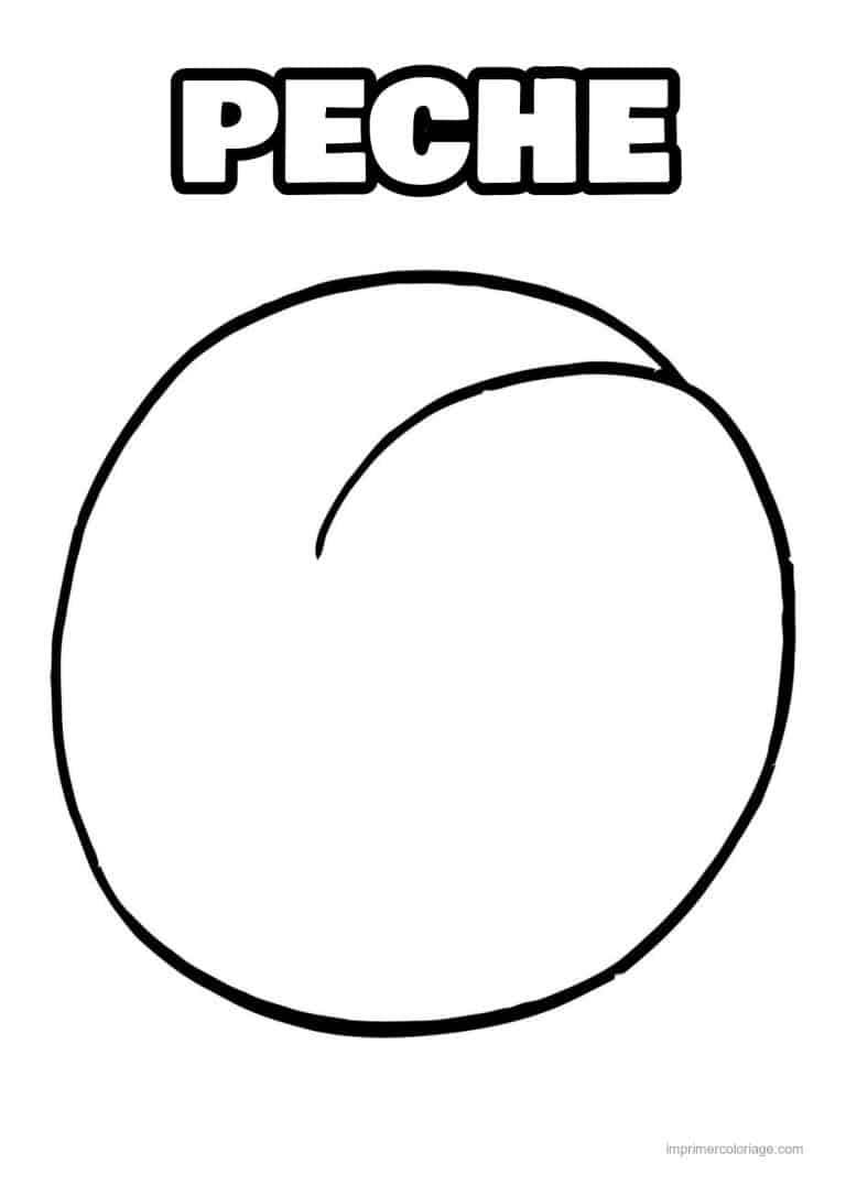 coloriage peche abricot prune abricot rond - dessin gratuit &agrave; imprimer