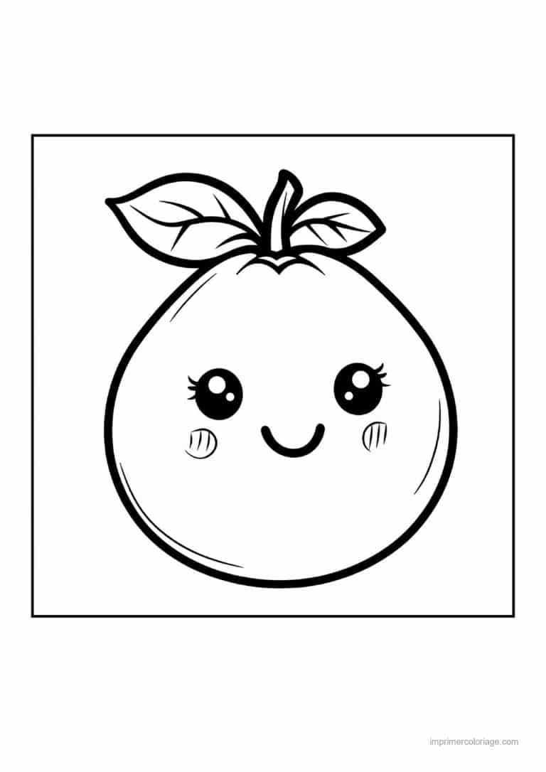 coloriage peche abricot prune peche et sa feuille - dessin gratuit &agrave; imprimer