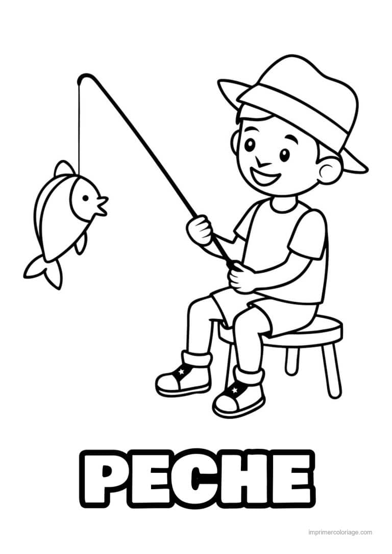 coloriage peche garcon peche - dessin gratuit &agrave; imprimer