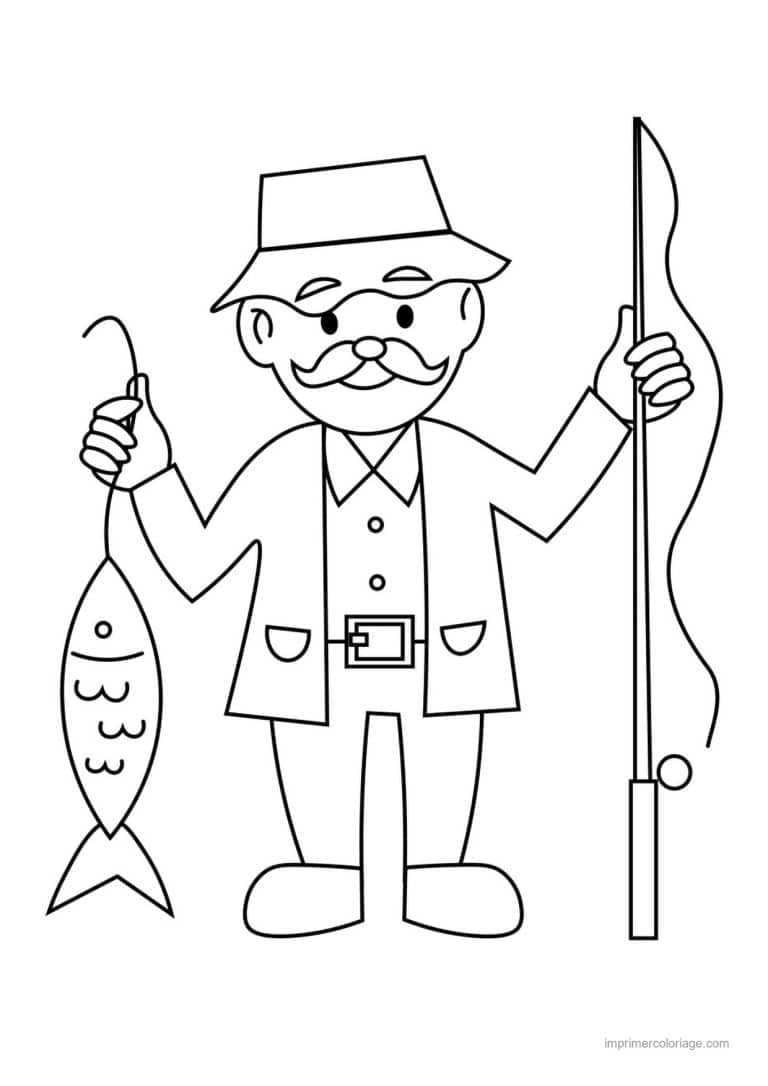 coloriage peche pecheur 02 - dessin gratuit &agrave; imprimer