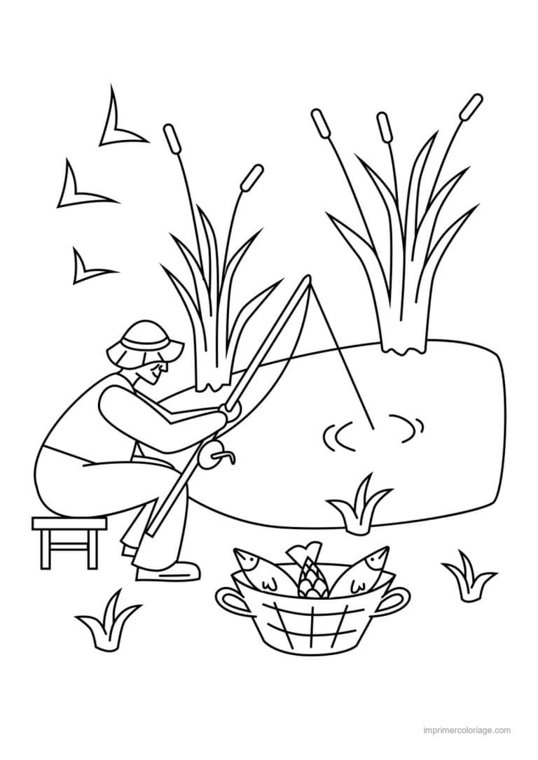 coloriage peche pecheur - dessin gratuit &agrave; imprimer