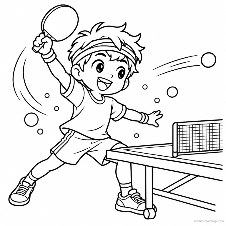 coloriage ping pong cute garcon smash ping pong - dessin gratuit &agrave; imprimer