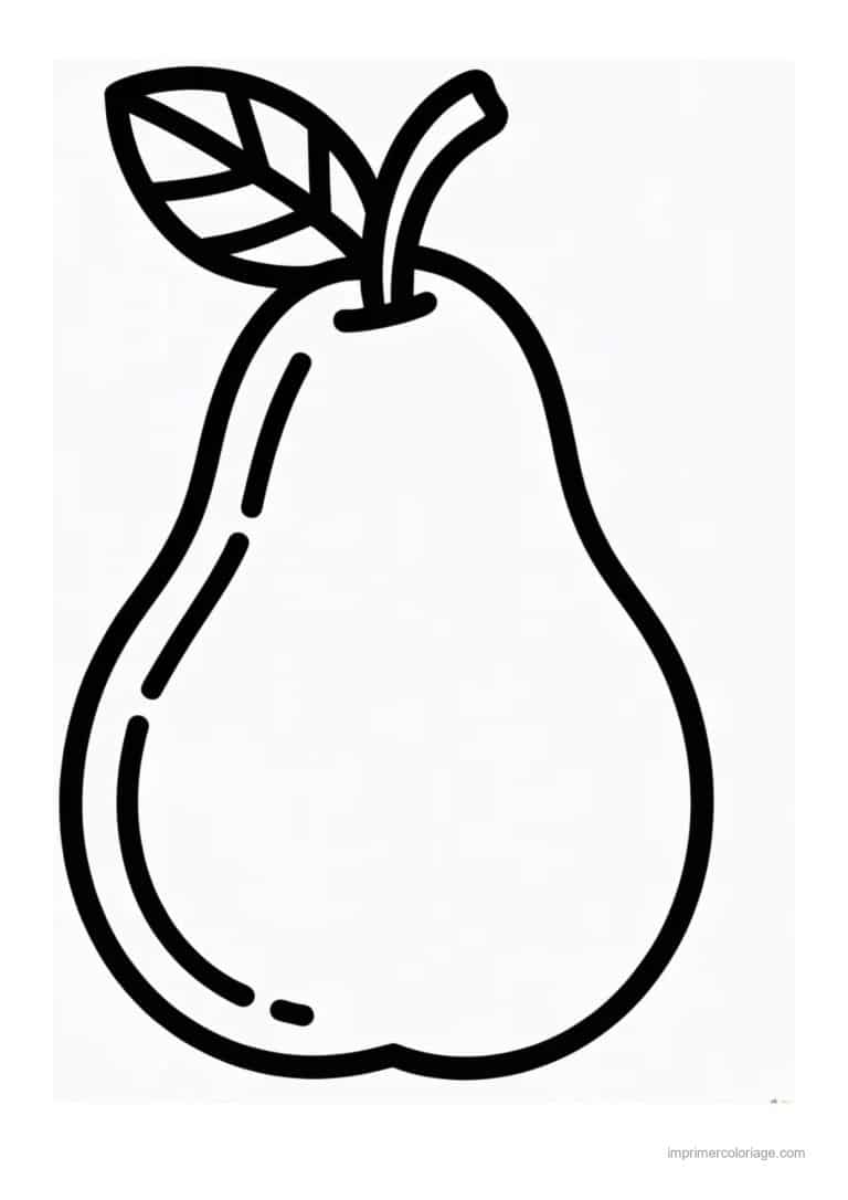 coloriage poire poire au trait epais - dessin gratuit &agrave; imprimer