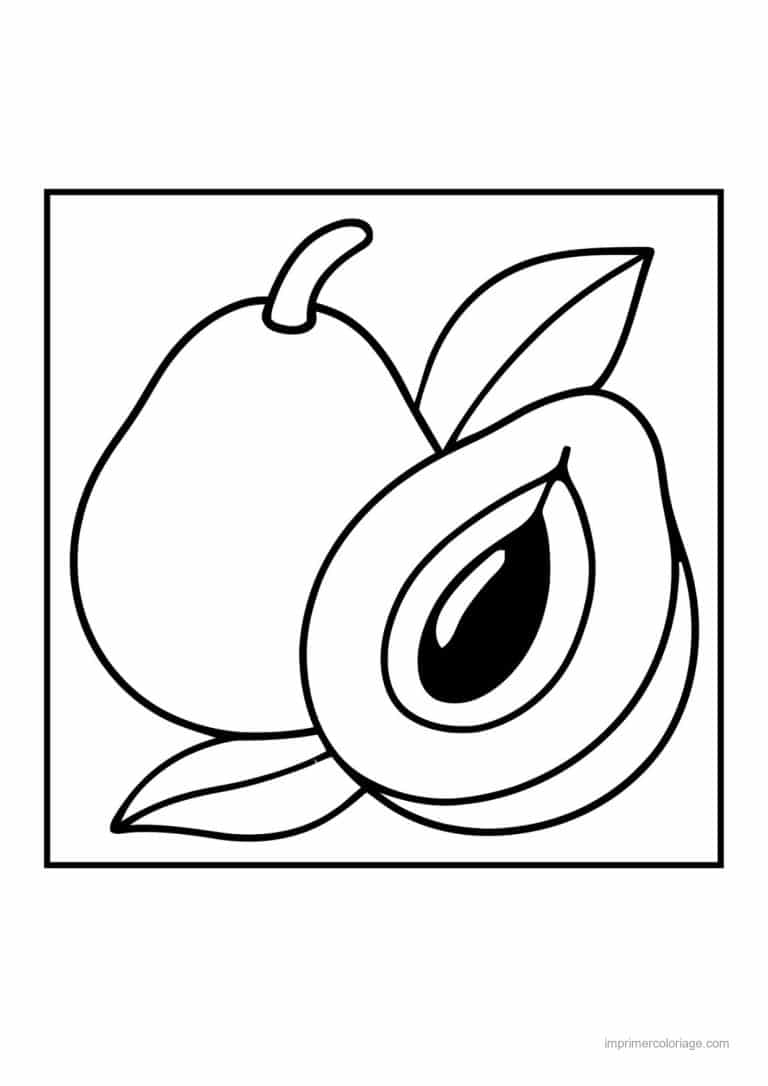 coloriage poire poire coupee et son pepin - dessin gratuit &agrave; imprimer