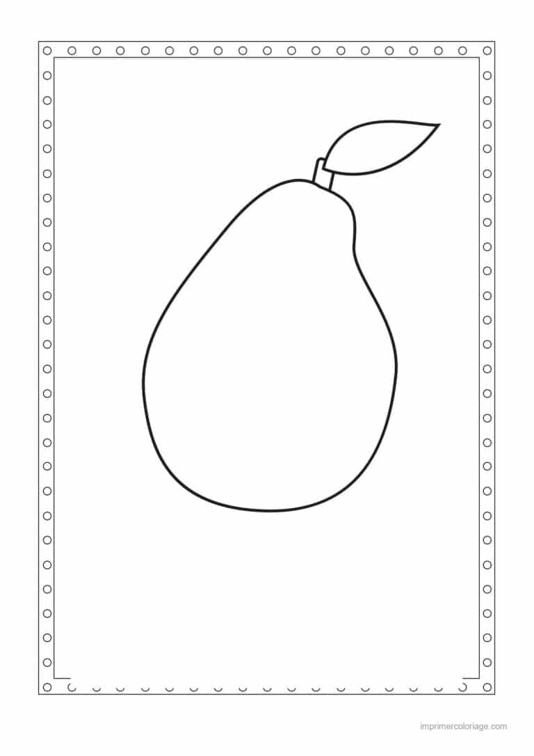 coloriage poire poire encadree - dessin gratuit &agrave; imprimer