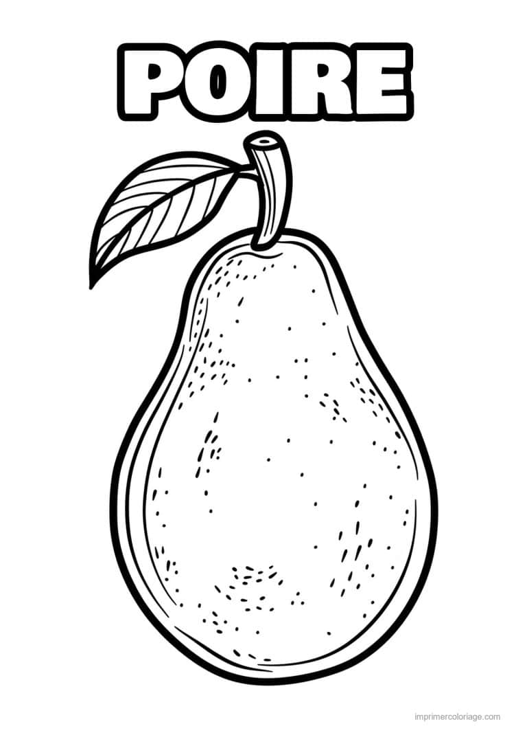 coloriage poire poire et sa tige 11 - dessin gratuit &agrave; imprimer