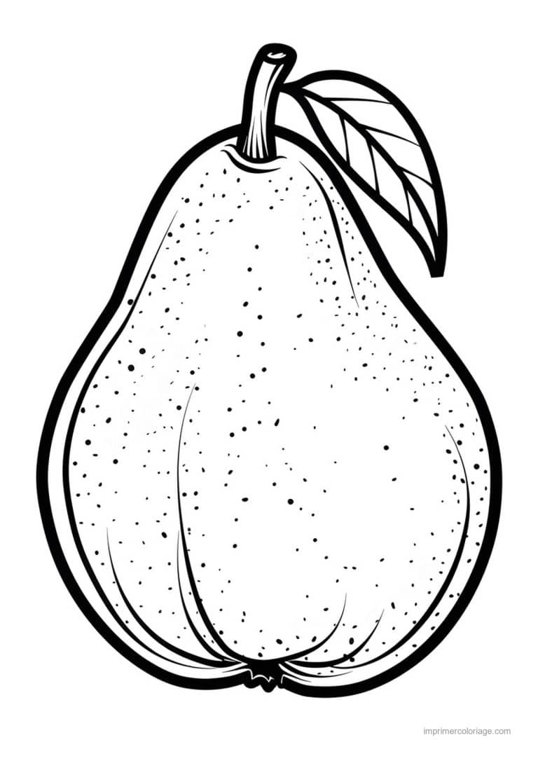 coloriage poire poire et sa tige 83 - dessin gratuit &agrave; imprimer