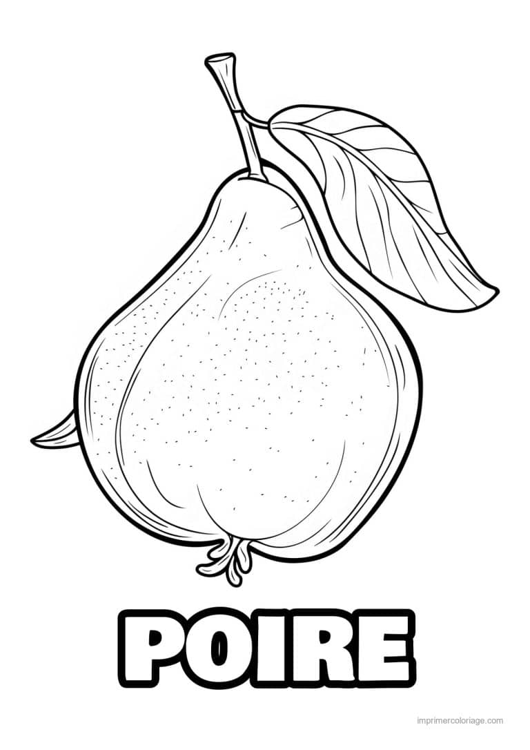coloriage poire poire gravee 134 - dessin gratuit &agrave; imprimer