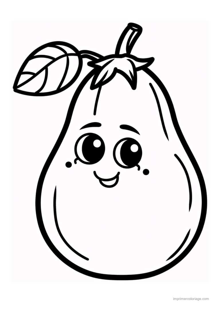 coloriage poire poire kawaii 158 - dessin gratuit &agrave; imprimer