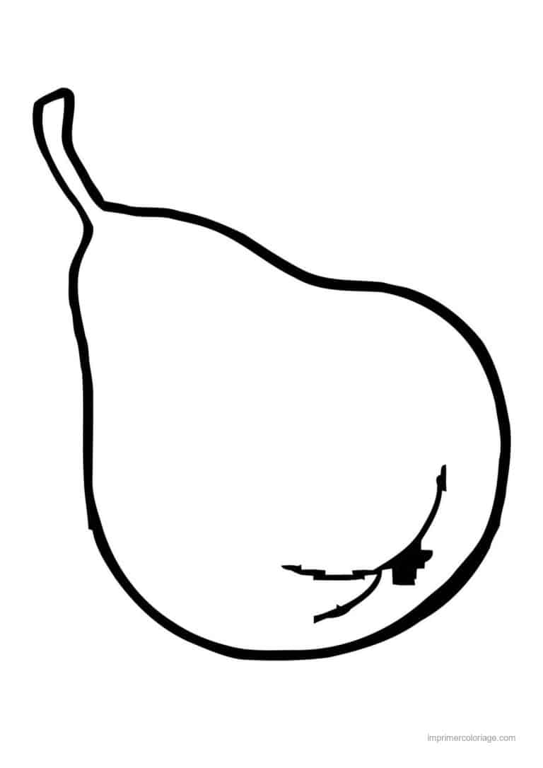 coloriage poire poire nashi - dessin gratuit &agrave; imprimer