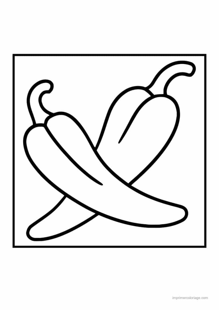 coloriage poivron piment deux piments croises - dessin gratuit &agrave; imprimer