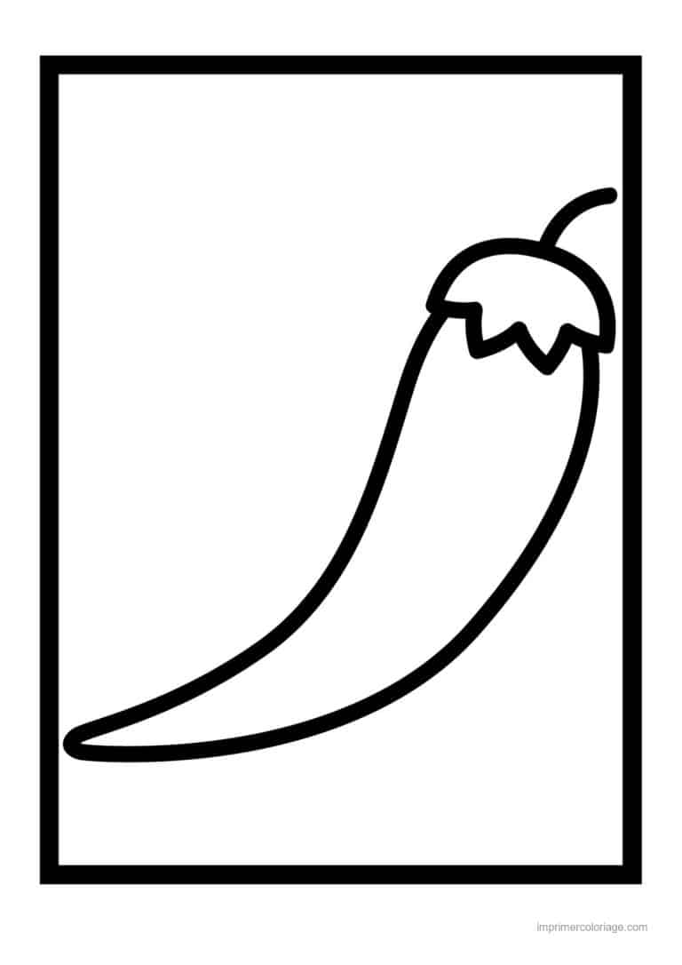 coloriage poivron piment piment au trait epais 2 - dessin gratuit &agrave; imprimer