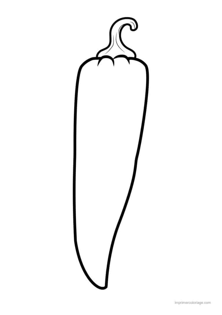 coloriage poivron piment piment au trait epais 3 - dessin gratuit &agrave; imprimer