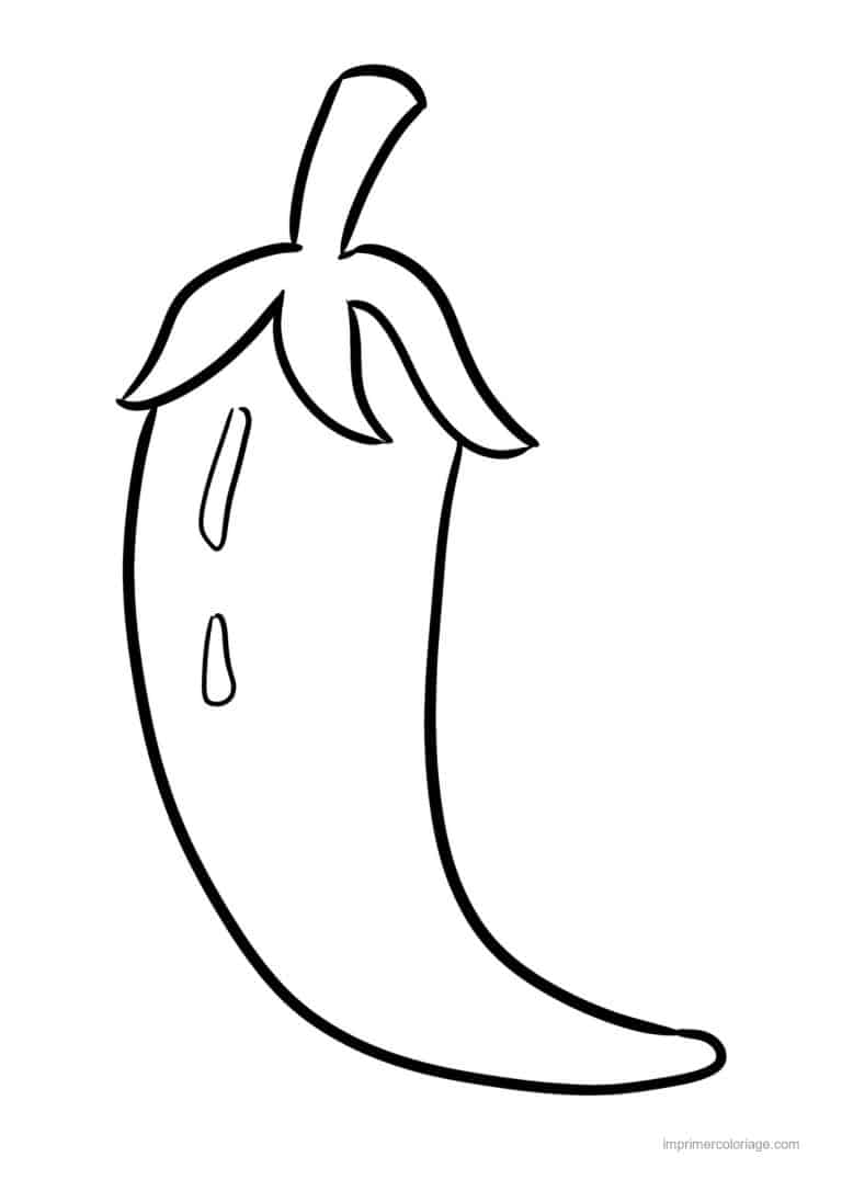 coloriage poivron piment piment au trait epais - dessin gratuit &agrave; imprimer