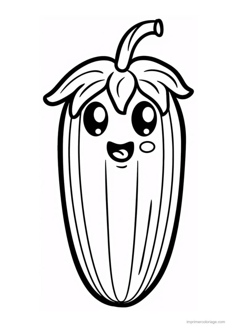 coloriage poivron piment piment kawaii 132 - dessin gratuit &agrave; imprimer