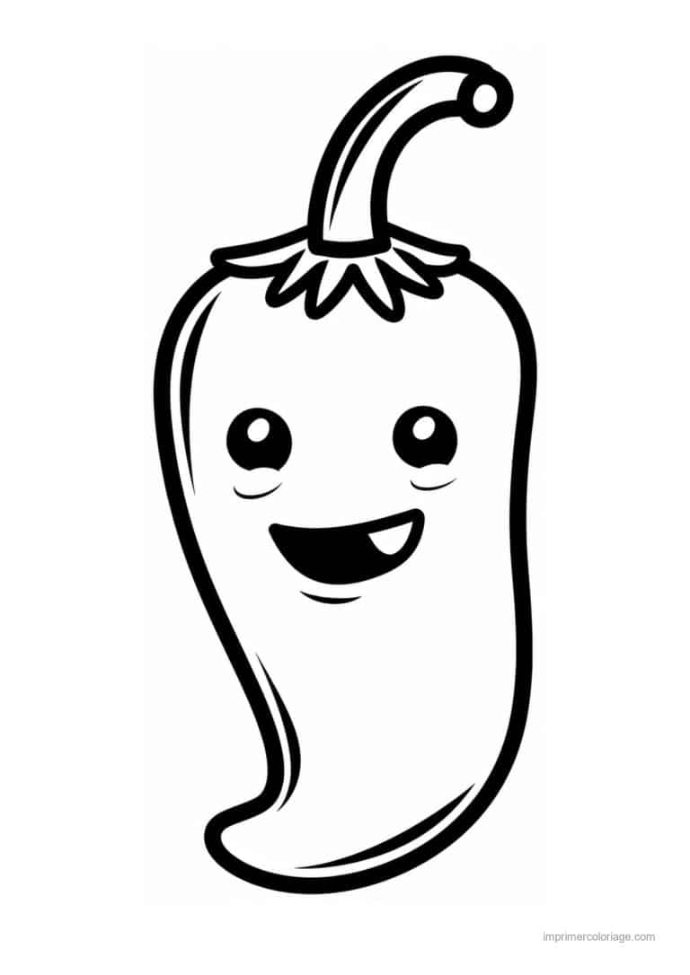 coloriage poivron piment piment kawaii 138 - dessin gratuit &agrave; imprimer
