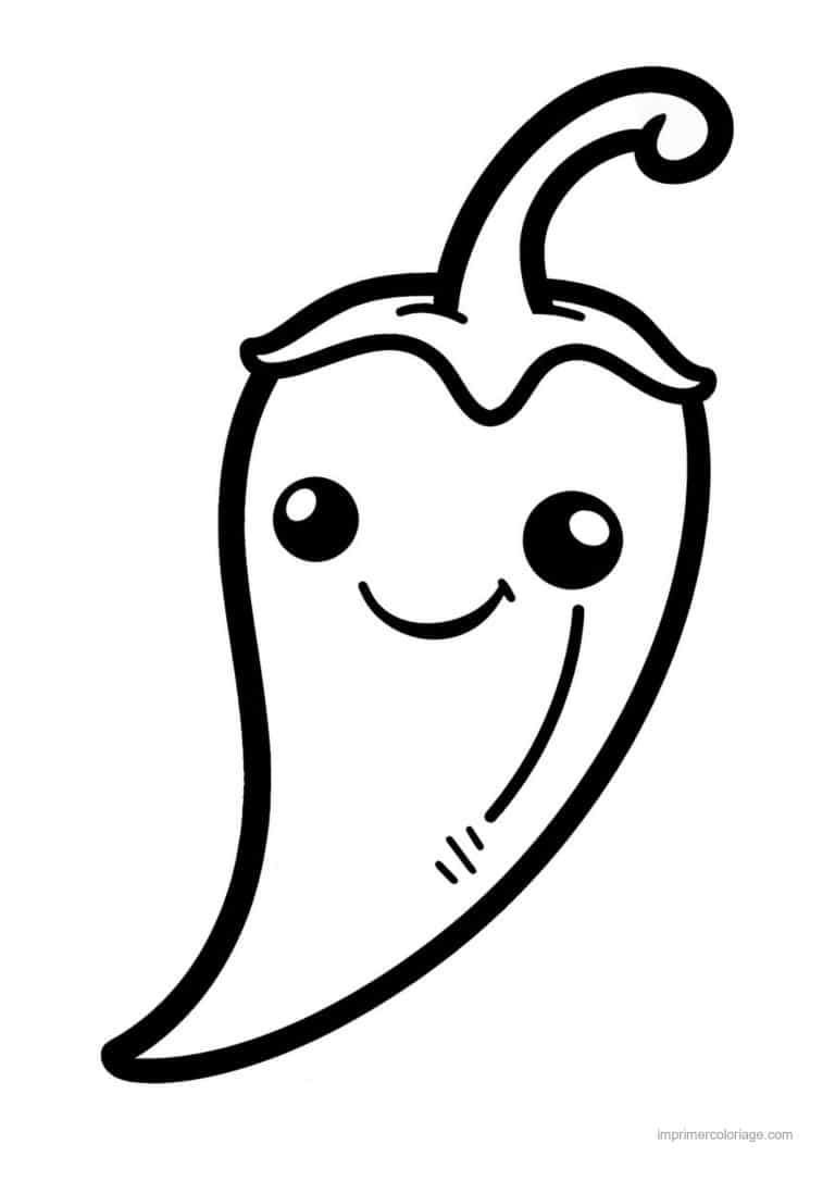 coloriage poivron piment piment kawaii 148 - dessin gratuit &agrave; imprimer