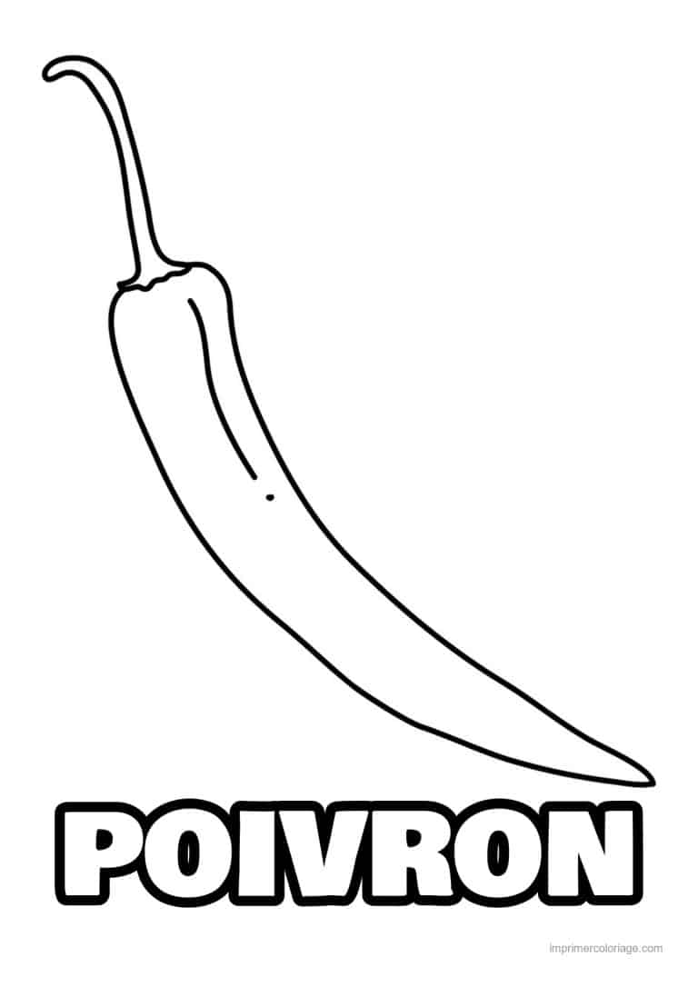 coloriage poivron piment piment long et recourbe - dessin gratuit &agrave; imprimer