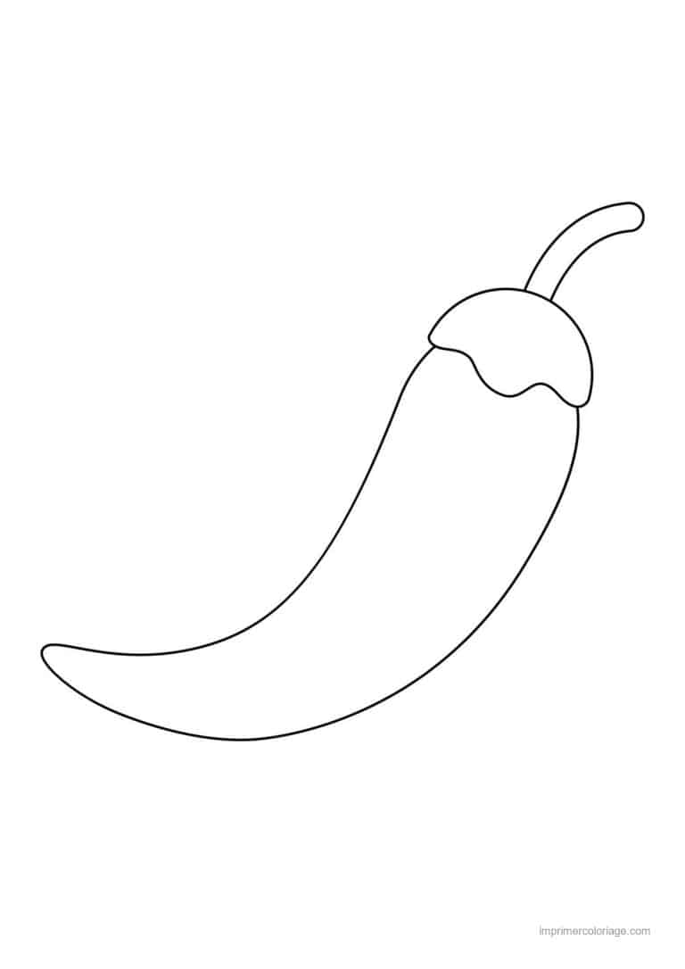 coloriage poivron piment piment recourbe - dessin gratuit &agrave; imprimer