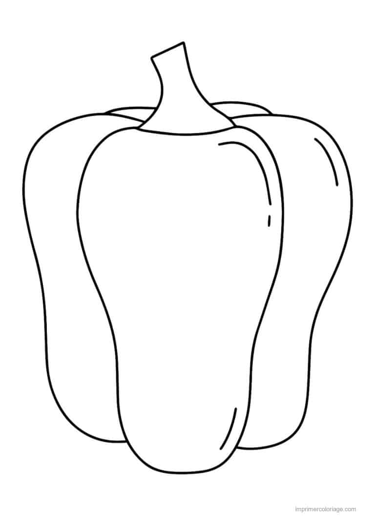 coloriage poivron piment poivron a trois lobes 2 - dessin gratuit &agrave; imprimer