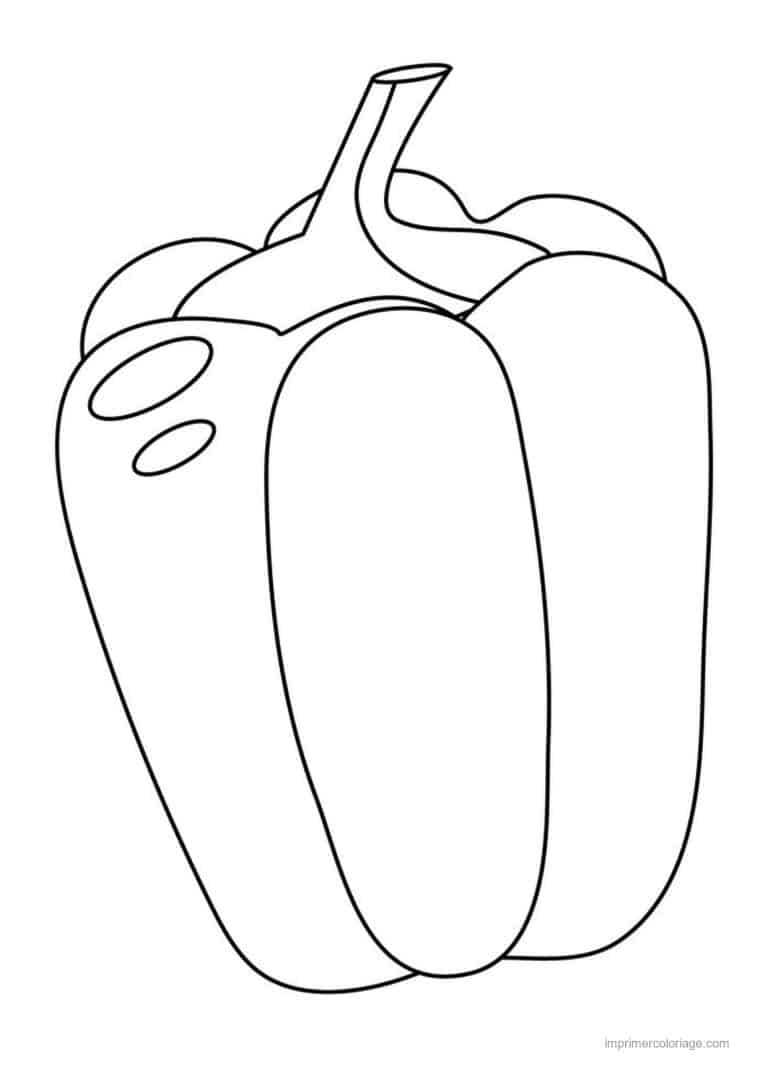 coloriage poivron piment poivron a trois lobes - dessin gratuit &agrave; imprimer