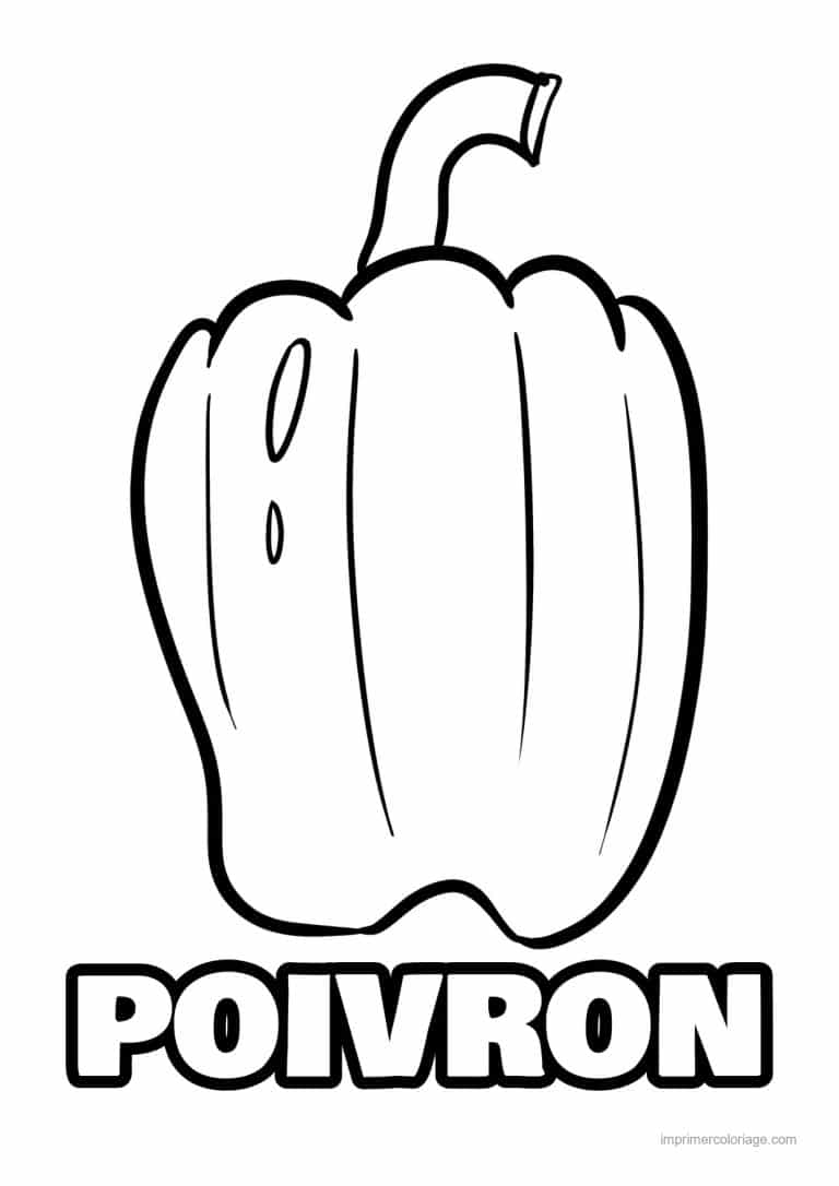 coloriage poivron piment poivron au trait epais - dessin gratuit &agrave; imprimer