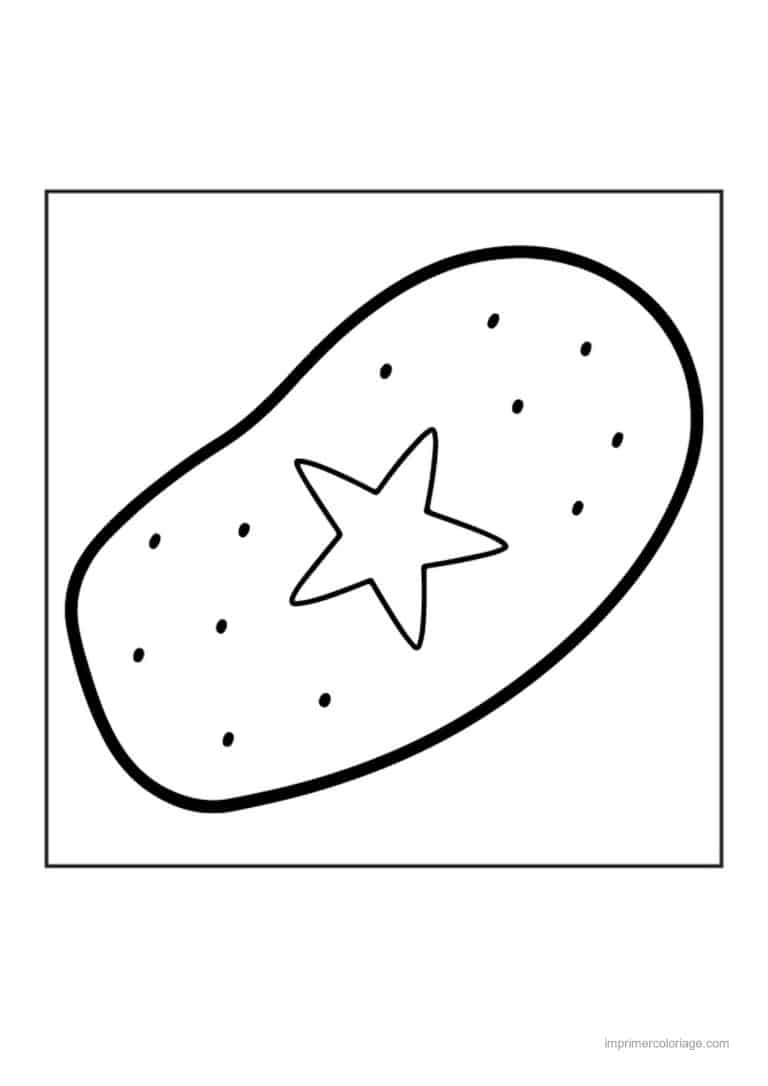 coloriage pomme de terre pomme de terre a l etoile - dessin gratuit &agrave; imprimer